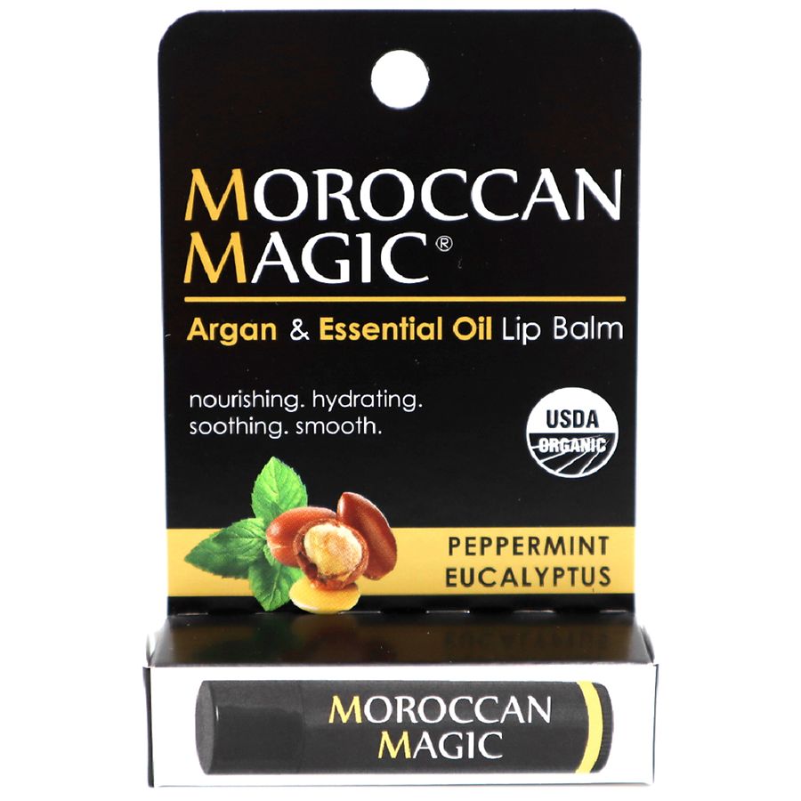 Moroccan Magic Argan & Essential Oil Lip Balm Peppermint Eucalyptus, 0.15 oz