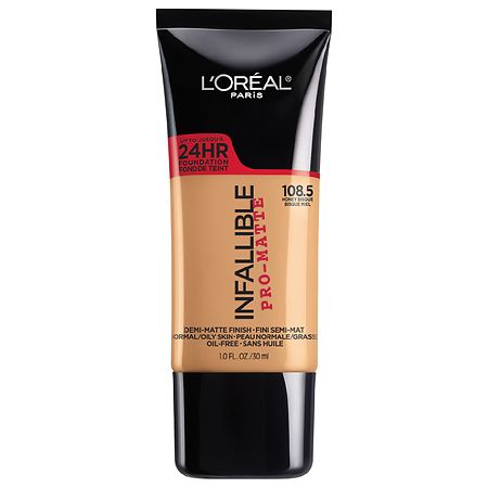 L Oreal Paris Infallible Pro-Matte Blendable Foundation  Oil Free  108.5 Honey Bisque  1 fl. oz.