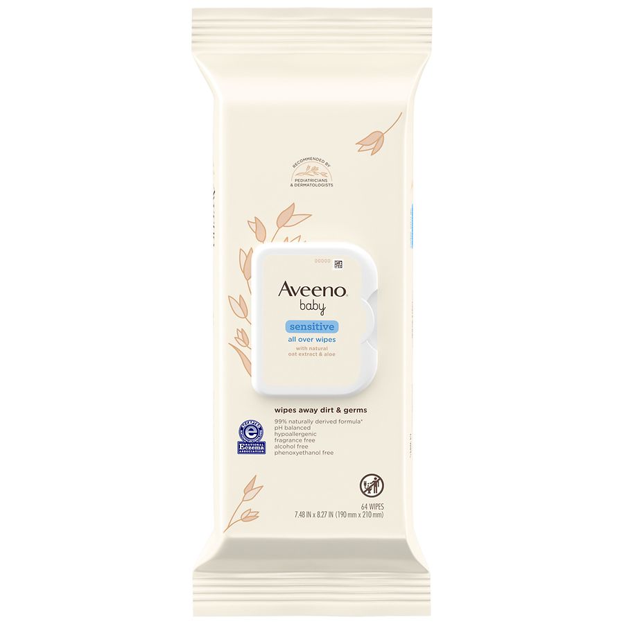 Aveeno Baby Sensitive All Over Wipes Fragrance-Free