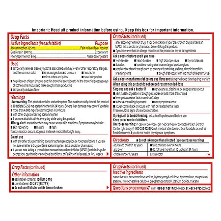Sudafed Head Congestion + Mucus Non-Drowsy Relief Tablets