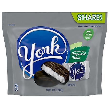 York Peppermint Patties, Candy, Share Pack Dark Chocolate