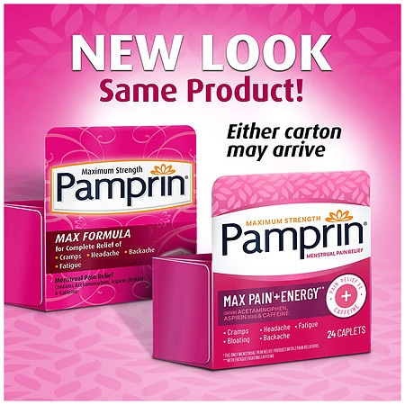 Pamprin - Pamprin Menstrual Pain Relief, Cramp, Maximum Strength, Caplets  (16 count), Shop