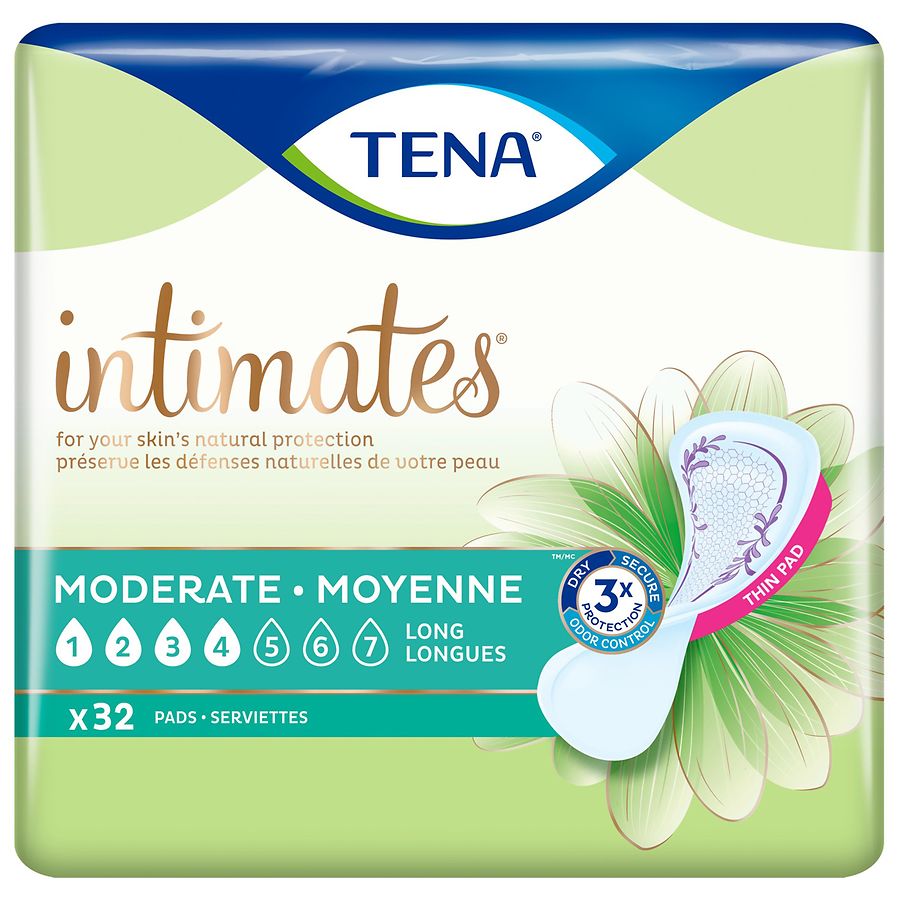 Tena Intimates Moderate Thin Incontinence Control Pad Long