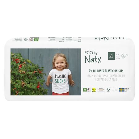 Eco by Naty Disposable Diapers for Sensitive Skin Size 4 - 44 pcs.