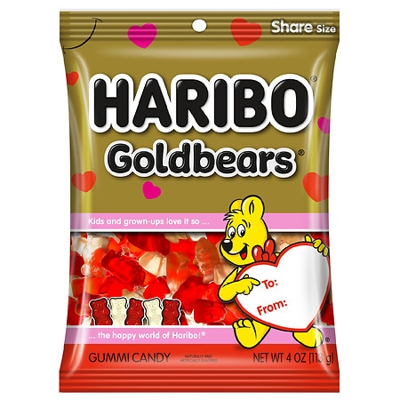 UPC 042238840348 product image for Haribo Valentine's Gummi Bear Pineapple, Raspberry - 4.0 oz | upcitemdb.com