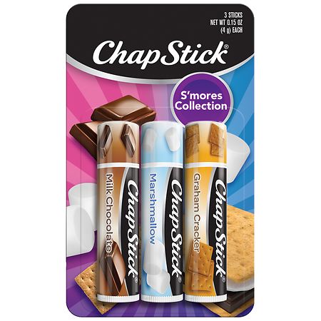 ChapStick Lip Balm S'mores Collection Graham Chocolate, Marshmellow, Milk Chocolate