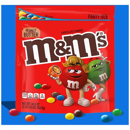 M&M's Milk Chocolate Candy, Party Size Bulk Candy Bag Peanut Butter