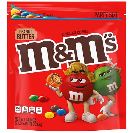  M&M's Caramel Milk Chocolate Christmas Candy, Party Size, 34  oz Resealable Bulk Candy Bag : Everything Else