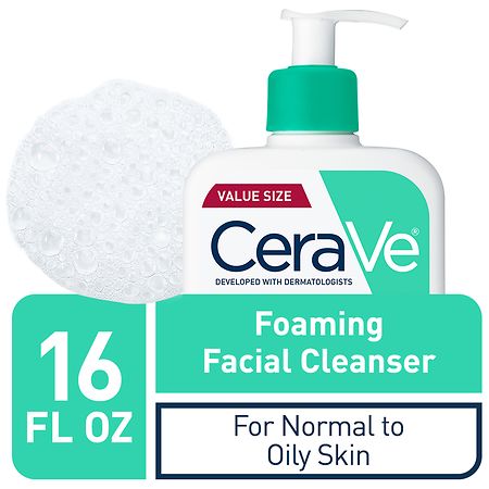 CeraVe Fragrance-Free Face Cleanser, Foaming Face Wash with Hyaluronic Acid