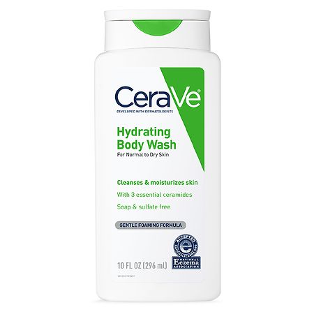 CeraVe Body Wash for Dry Skin, Hydrating Body Wash with Hyaluronic Acid, Sulfate Free