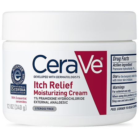CeraVe Itch Relief Moisturizing Cream with Pramoxine Hydrochloride for Dry Skin