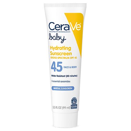 EAN 3606000537798 product image for CeraVe Baby Face & Body Hydrating Mineral Sunscreen SPF 45 - 3.5 fl oz | upcitemdb.com