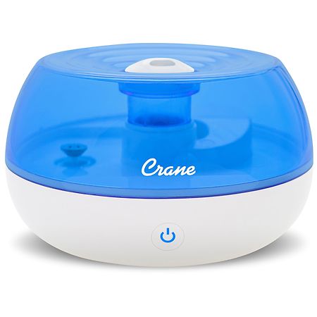 Crane USA Personal Cool Mist Tabletop Humidifier 0.2 Gallons Blue & White