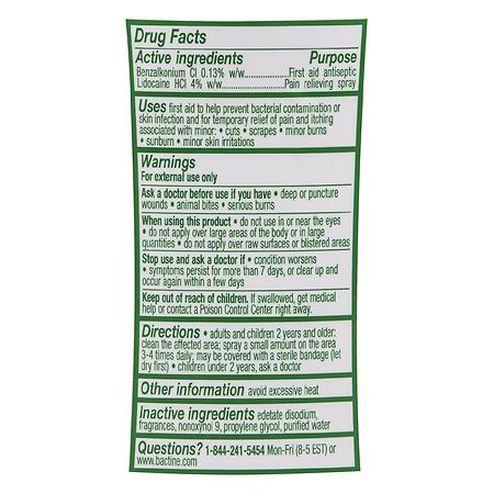 Bactine Max Pain Relieving Cleansing Spray, Max Strength First Aid Pain Relief