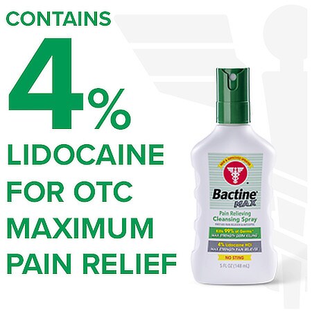 Bactine Max Pain Relieving Cleansing Spray, Max Strength First Aid Pain Relief