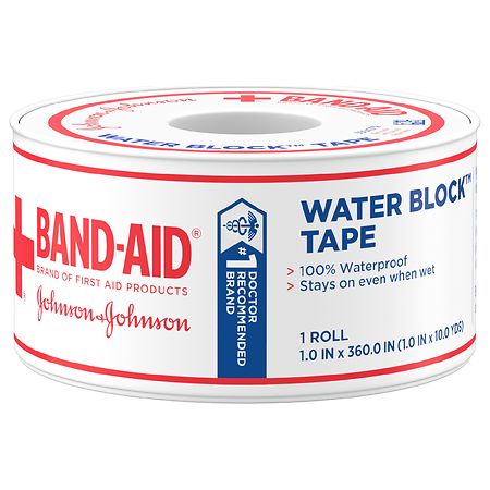 Band Aid Brand First Aid Water Block Waterproof Adhesive Tape Roll