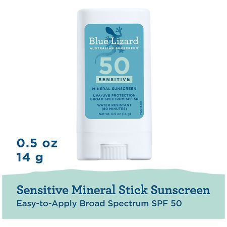 Blue Lizard Sensitive Mineral Sunscreen Stick - SPF 50+ Unscented