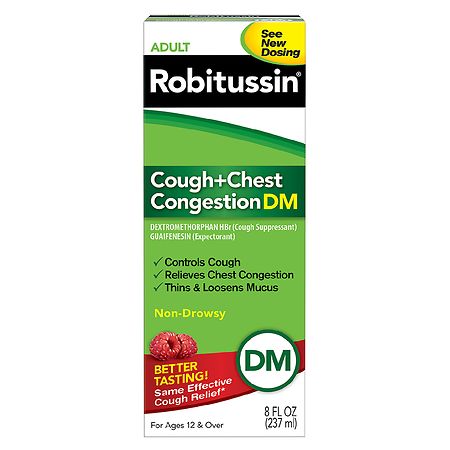 Robitussin Adult Cough/ Chest Congestion DM, Non-Drowsy Raspberry