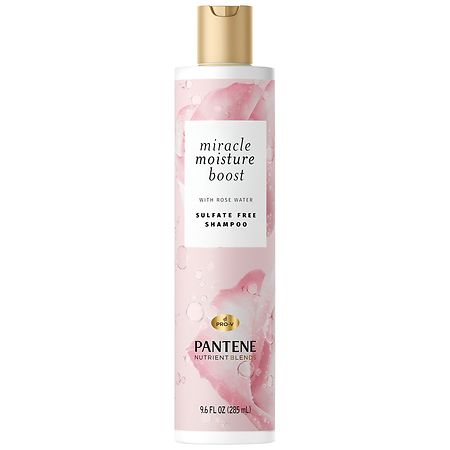 Pantene Nutrient Blends Miracle Moisture Boost Rose Water Shampoo for Dry Hair, Sulfate Free