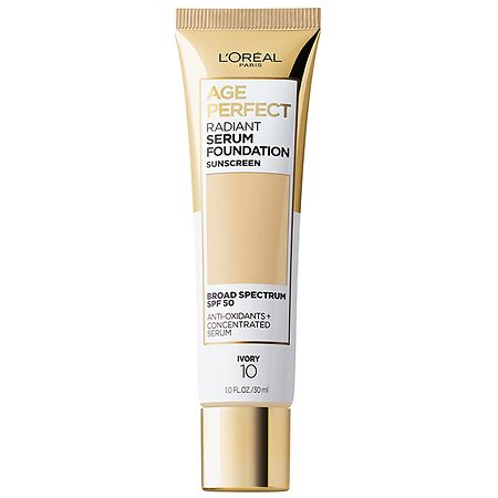 L'Oreal Paris Age Perfect Radiant Serum Foundation with SPF 50, Ivory