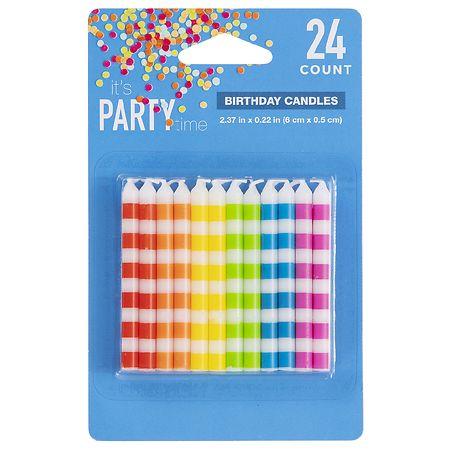 Festive Voice Striped Birthday Candles Multicolor