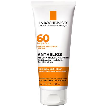 La Roche-Posay Anthelios Melt-In Milk Oxybenzone Free Sunscreen for Body & Face, SPF 60
