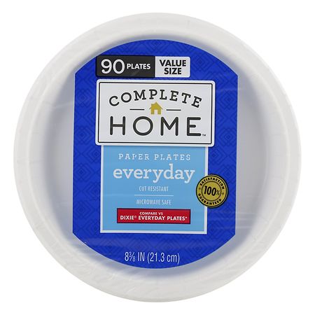 Complete Home Everyday Paper Plates White
