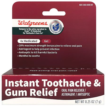 Walgreens Instant Toothache & Gum Relief Gel