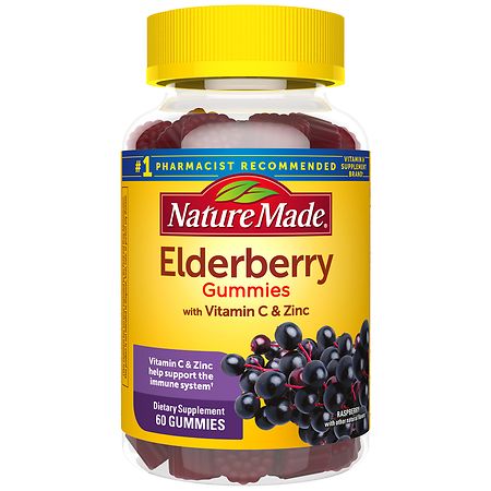 Nature Made Elderberry with Vitamin C and Zinc Gummies Raspberry With Other Natural Flavors