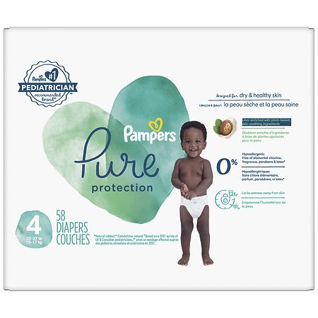  Diapers Size 4, 150 Count - Pampers Pure Protection