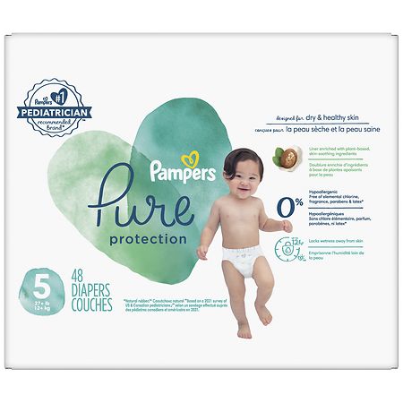 Pampers Pure Protection Disposable Baby Diapers Starter Kit, Sizes