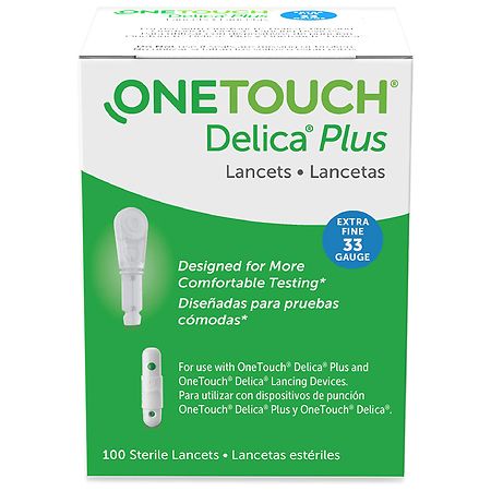 OneTouch Delica Plus Lancets  for Diabetes Testing 33 Gauge