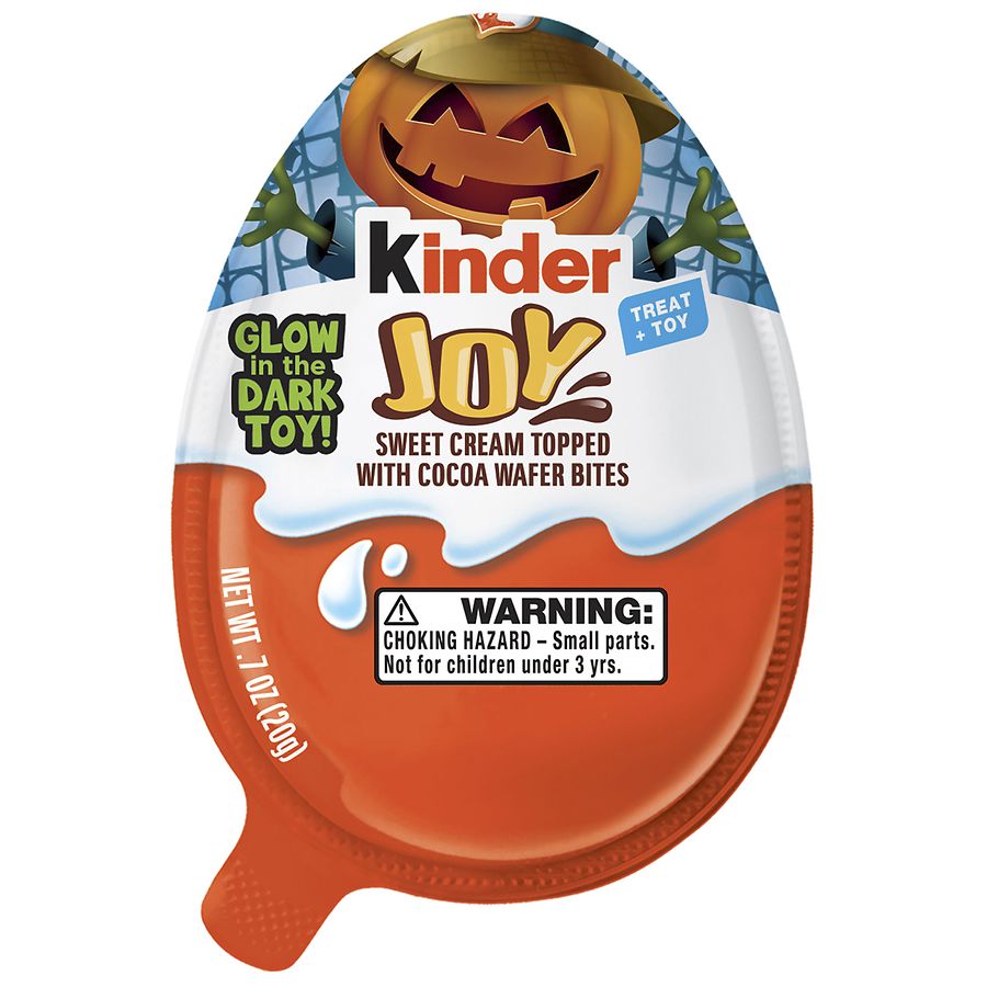 Kinder Joy Halloween Egg with Treat and Toy, Sweet Cream and Chocolatey Wafers
