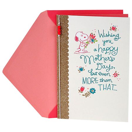 Hallmark Peanuts Mother's Day Card (Snoopy with Flowers), S20