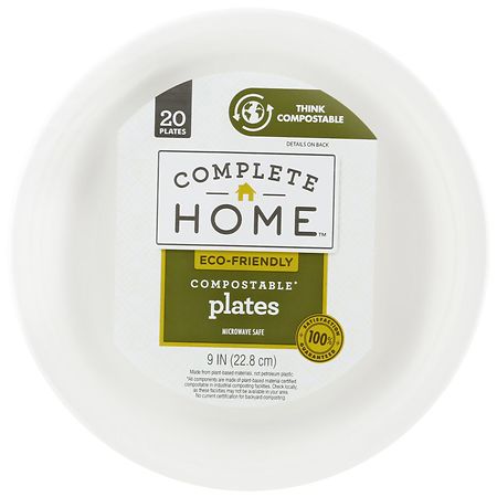 Complete Home Compostable Plates 9 in. White