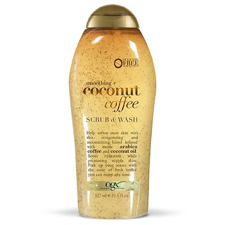 OGX Smoothing + Coconut Coffee Exfoliating Body Scrub with Arabica Coffee & Coconut Oil  Paraben-Free with Sulfate-Free Surfactants  19.5 Fl Oz 4  Case Pack 