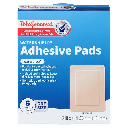 Walgreens Watershield Adhesive Pads One Size 3" X 4"