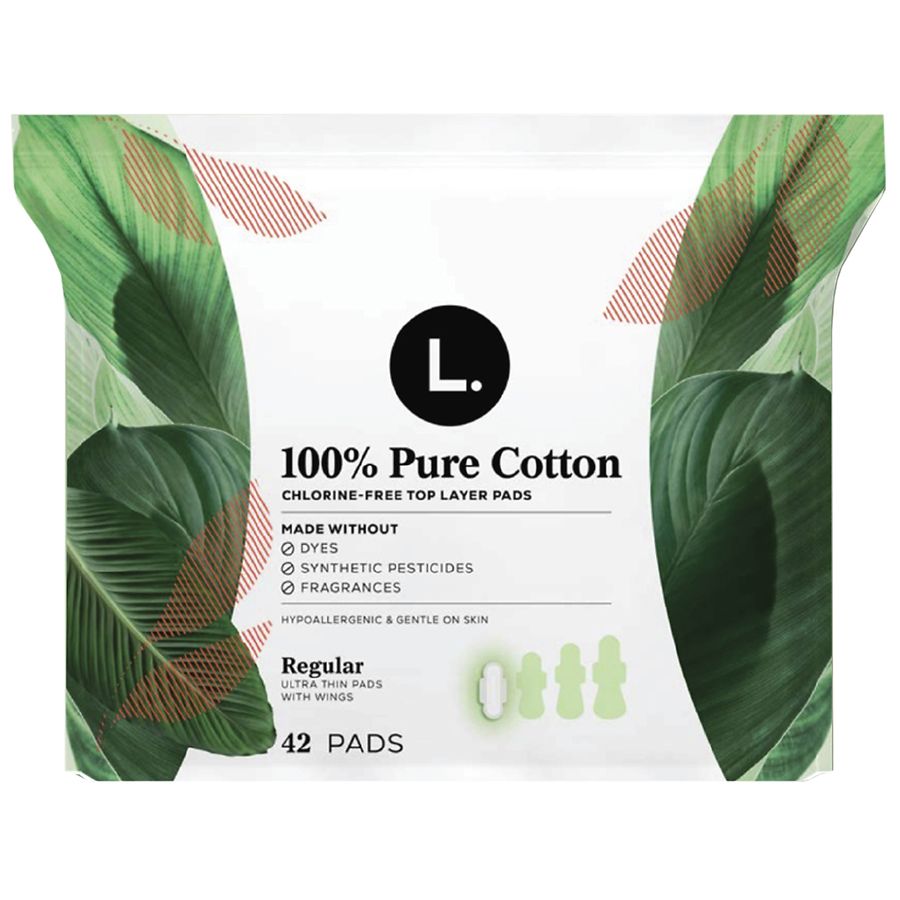 L. Chlorine Free Ultra Thin Pads Super Absorbency, Organic Cotton