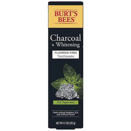 Burt's Bees Charcoal Fluoride-Free Toothpaste, Zen Peppermint Mint