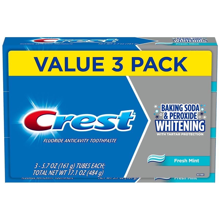 Crest Cavity & Tartar Protection Toothpaste, Whitening Baking Soda & Peroxide Fresh Mint