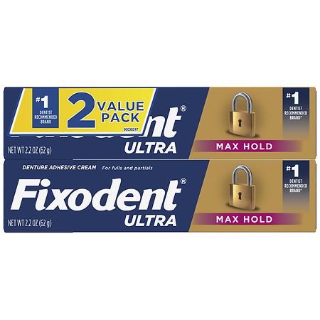  Fixodent Ultra Max Hold Dental Adhesive (2.2 oz. 3 pk.) :  Health & Household