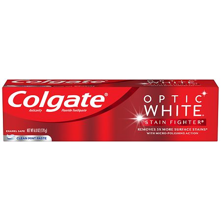 Colgate Optic White Stain Fighter Whitening Toothpaste Clean Mint