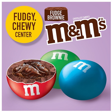 M&M'S Fudge Brownie Chocolate Candy Party Size, 34 oz Bag Fudge