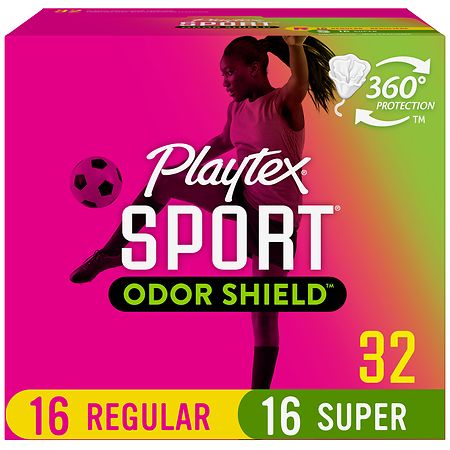 Playtex Sport Odor Shield Tampons Regular/ Super Unscented, Regular/ Super Absorbency