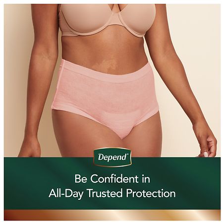 Depend Adult Incontinence/Postpartum Underwear for Women, Max Absorbency  Medium (22 ct) Pink