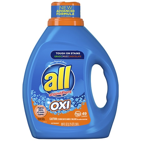 all Liquid Laundry Detergent with OXI Stain Removers and Whiteners Oxi