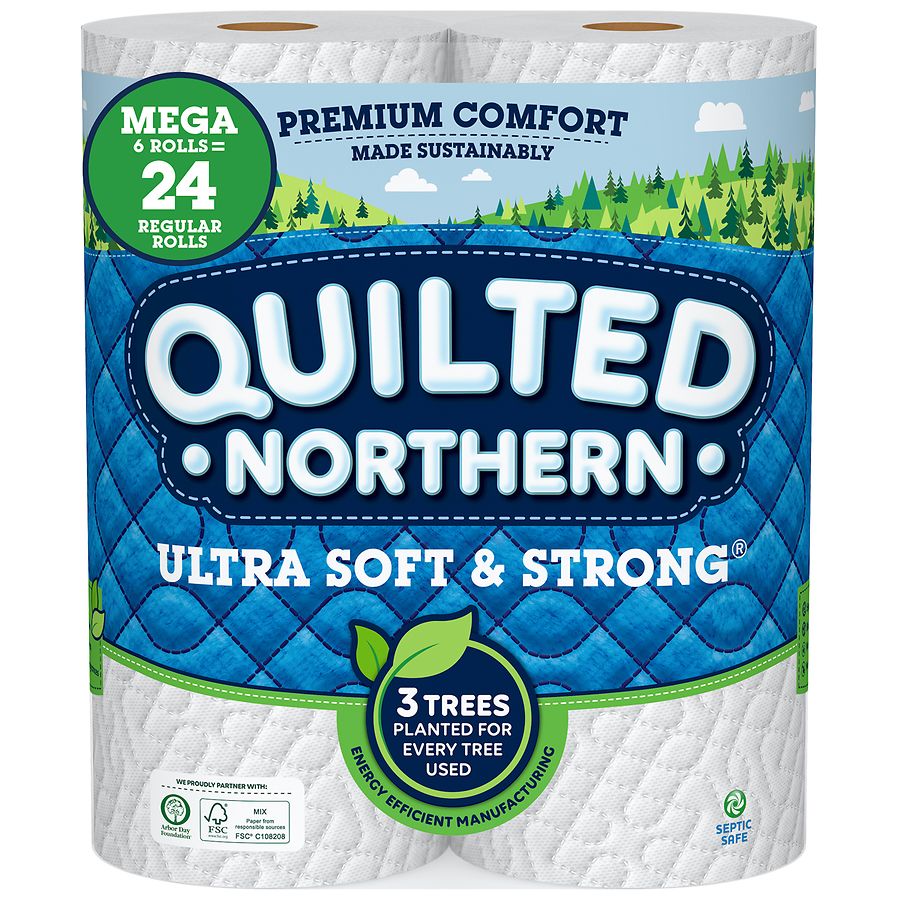 Quilted Northern - Quilted Northern, Ultra Plush - Bathroom Tissue,  Unscented, Mega Roll, 3-Ply (9 count), Shop