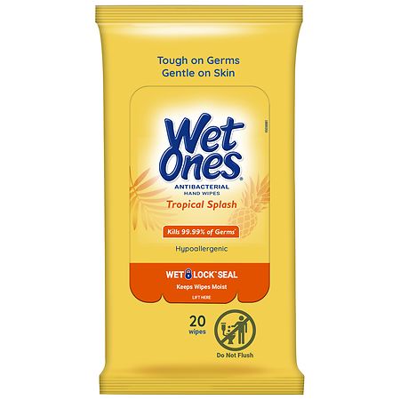 Wet Ones Antibacterial Hand Wipes Tropical Splash