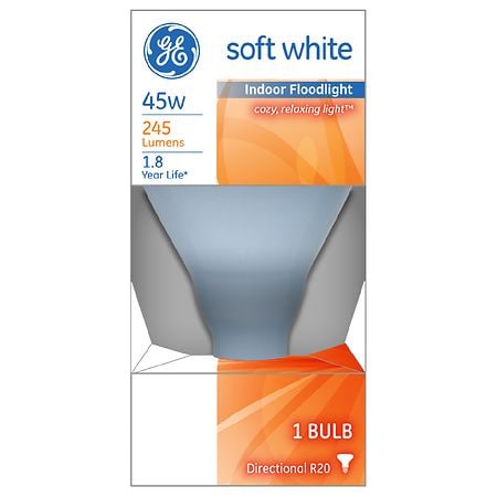 GE 45W Incandescent Indoor Floodlight Par 20 Light Bulbs Soft White