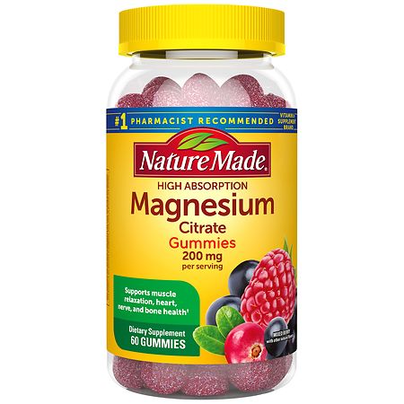 Nature Made High Absorption Magnesium Citrate 200 mg Gummies Mixed Berry
